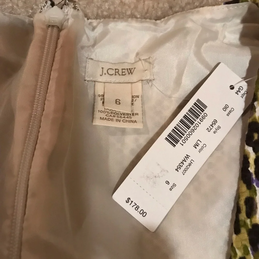 J. Crew Fabiola Green Animal Print Sleeveless Dress‎ Size 6 Cocktail Pockets